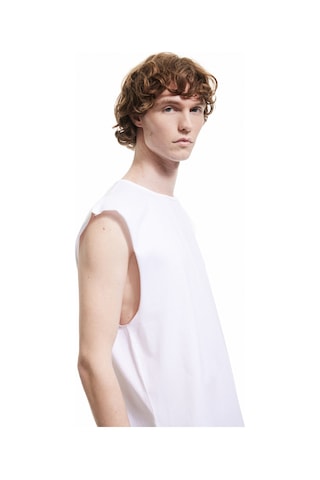 Koton Pamuklu Bisiklet Yaka Basic Kolsuz Tişört Beyaz 5sam30001mk Beyaz