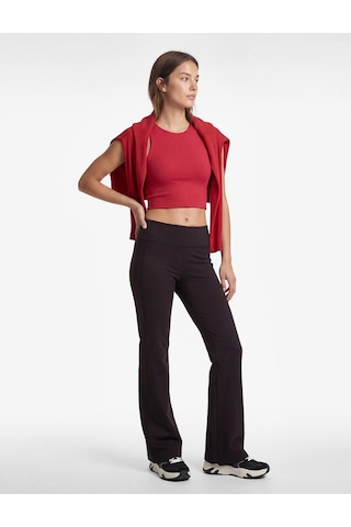 Koton Yüksek Bel İspanyol Paça Slim Fit Tayt Siyah 6wak40154nk Siyah