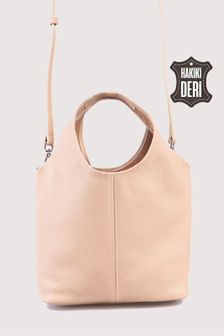 Hakiki Deri Kadın El Çantası Pudra Smr9200 Pudra