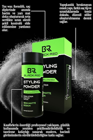 Saç Şekillendirici Toz Wax Hacimli Ve Yarı Mat Görünüm - Semi Matte Toz Wax - 20g Saçbakım Diğer