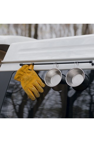 Gajeena Alüminyum Çelik Manyetik Çubuk, Çadır Masası Aksesuarı, Katlanabilir Taşınabilir, Bardak/ Kase Asma, Su Drenajı İçin Dış Mekan Kullanıma Uygun Siyah