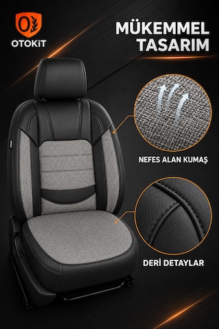 Subaru İmpreza Sedan 1992 - 2025 Uyumlu Koruyucu Gri Oto Koltuk Kılıfı