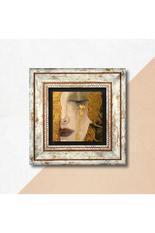 Lexroo Gustav Klimt Altın Gözyaşları Taş Duvar Tablosu - Çerçeveli Taş Tablo