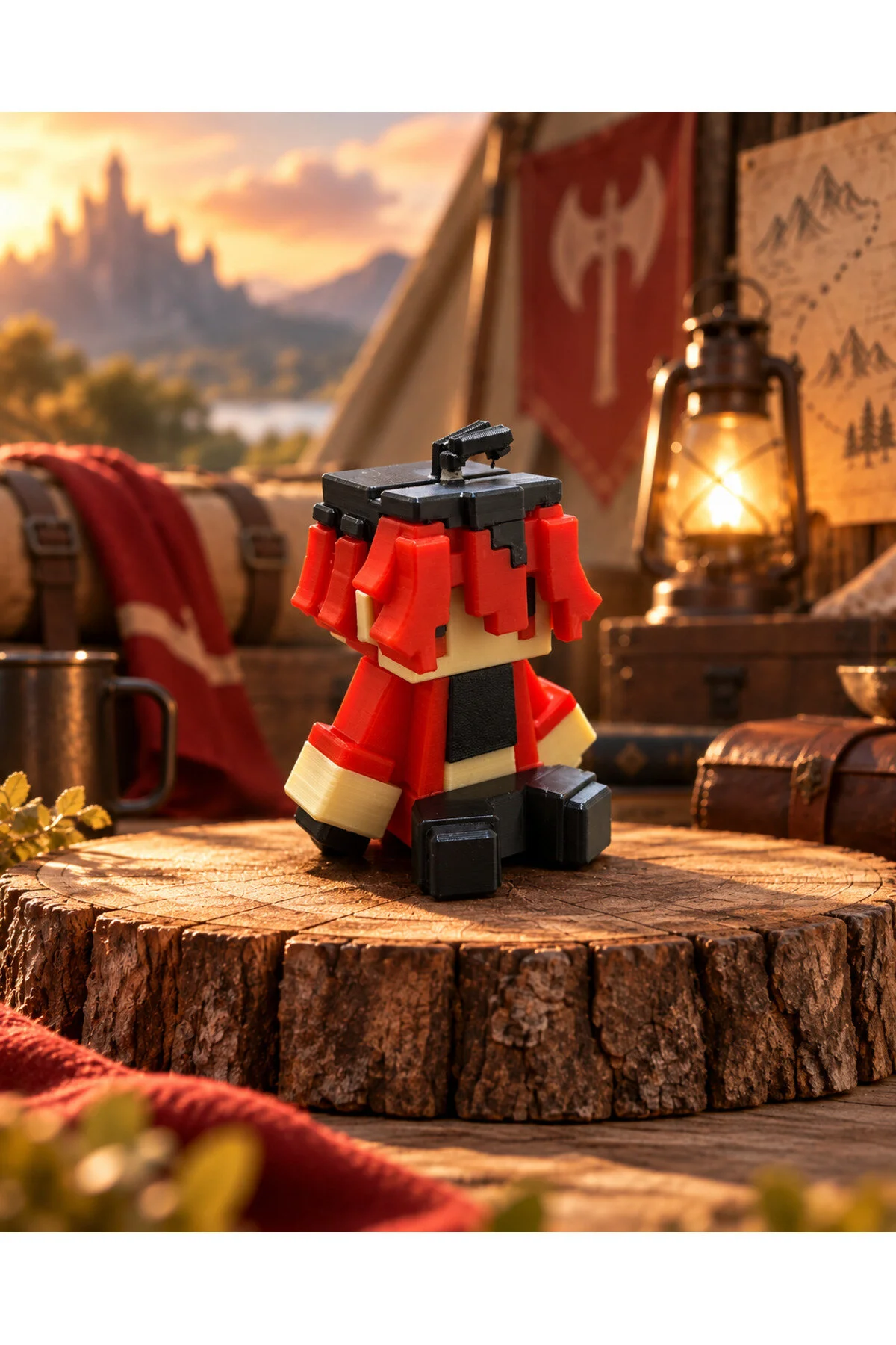Frieren Beyond Journey S End Stark Mini Anime Figür Pixel Art 3d Baskı Masaüstü Dekoratif Süs