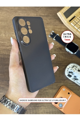 Samsung Galaxy S26 Ultra Uyumlu Süper İnce Mat Ultra Thin Silikon Kılıf Buzlu Siyah