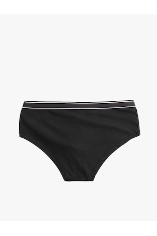 Koton Pamuklu Baskılı Yüksek Bel Hipster Külot Siyah 5slk30249mk Siyah