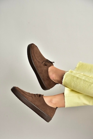 Fox Shoes Y602170902 Kahverengi Süet Bağcıklı Casual Ayakkabı Kahverengi