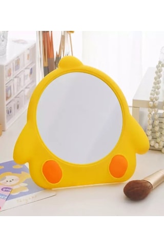 Caş Dekorasyon Sarı Renk Penguen Model Masa Aynası Sarı