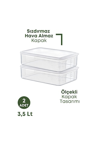 Grimorlife 2 Adet 3,5 Litre Buzdolabı Içi Düzenleyici Saklama Kabı -buzluk Saklama Kabı Diğer