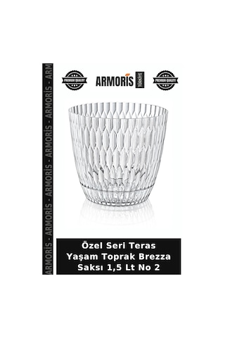 Özel Seri Teras Yaşam Toprak Brezza Saksı 1,5 Lt No 2