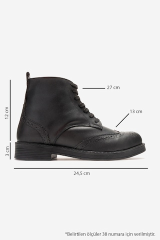 Luvishoes Nelvy Siyah Cilt Hakiki Deri Kadın Bot Siyah
