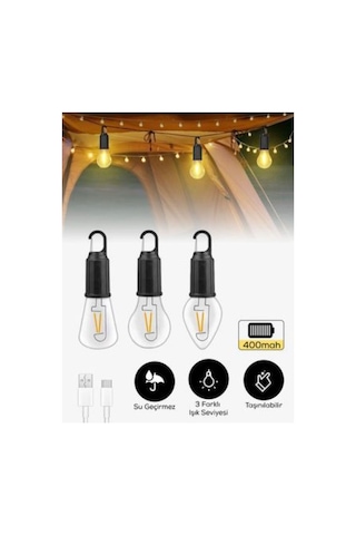 Taşınabilir Şarjlı Led Ampül Outdoor Kamp Bahçe Lambası Diğer