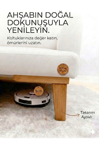 1. Sınıf Gürgen Ağacı Açık Ceviz Küt Mobilya Kanepe Koltuk Tv Ünitesi Mobilya Ayakları 5 Li Set Köşe Ayak Ve Destek Ayağı 15 Cm Robot Süpürge Uyumlu
