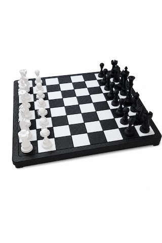 21x21 Cm Satranç Takımı Taşınabilir Satranç Seti Siyah Beyaz Strateji Ve Zeka Oyunu