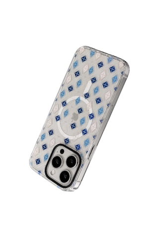 Onegif Apple iPhone Uyumlu 16 Pro Max Desina Magsafe Kapak - Desen 4 Çok Renkli