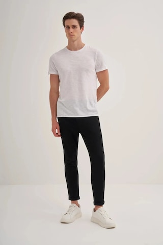 Cazador Slim Fit Bisiklet Yaka Pamuklu Düz Tişört Beyaz
