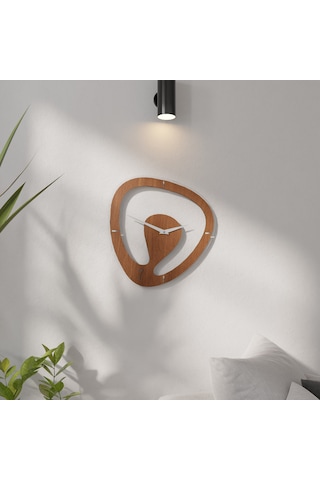 Minimal Şeffaf Pleksili Duvar Saati Kahverengi