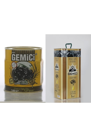 Emin Gemici Gurme Siyah Zeytin 2 KG + Natürel Sızma Zeytinyağı 5 L Emin Gemici Gurme Siyah Zeytin 2 KG + Natürel Sızma Zeytinyağı 5 L