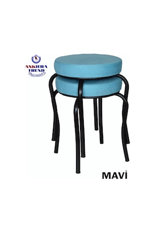 Tabure (Siyah Ayaklı) (2 Adet) - Mutfak Balkon Tabur...