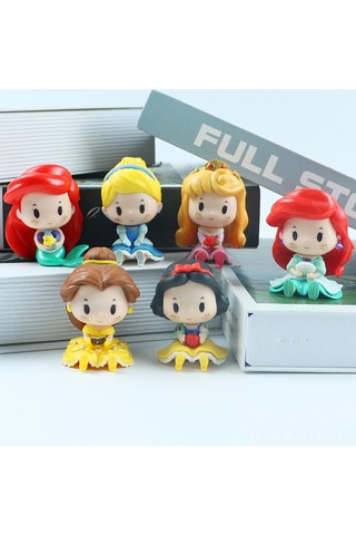 Monyee Pratik Ve Dayanıklı Plastik Prenses Figürleri - 8 Farklı Oturmuş Kraliçe Desenli Pasta Dekorasyonu Toplu Satış