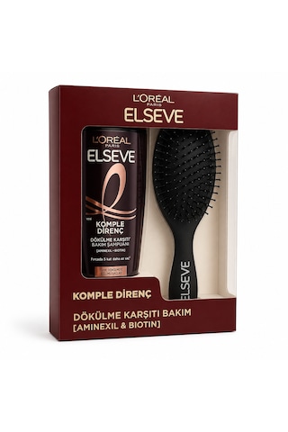 Elseve Komple Direnç Dökülme Karşıtı Bakım Şampuanı + Saç Fırçası Hediye Seti Tüm Saçlar