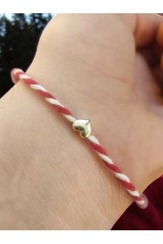 Marteniçka Gold Kalp Minimist Şans Bileklik Seti 2 Adet Gold