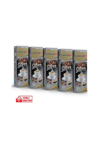 Espressomm® Tchibo Cafissimo Makineleri İle Uyumlu Silver Kapsül Kahve 5 x 10'lu