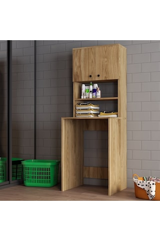 Moxen Mobilya Ceviz Çamaşır Makinesi Dolabı Cmd2002Cvz