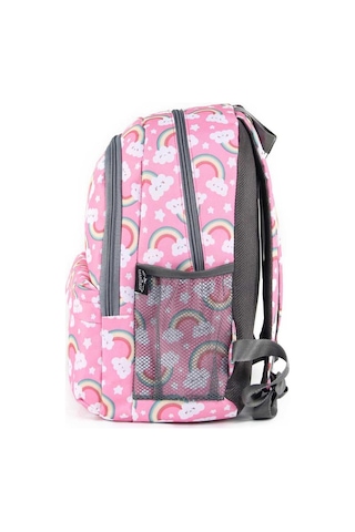 Pembe - Gökkuşağı Desenli Unisex Çocuk Cambridge Polo Club Üçlü Okul Çantası Seti Plcan2079