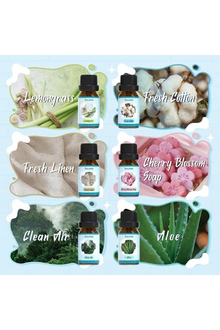 Salking Temiz Uçucu Yağ Seti 12x10ml, Aroma Terapisi İçin Ferahlatıcı Doğal Kokular