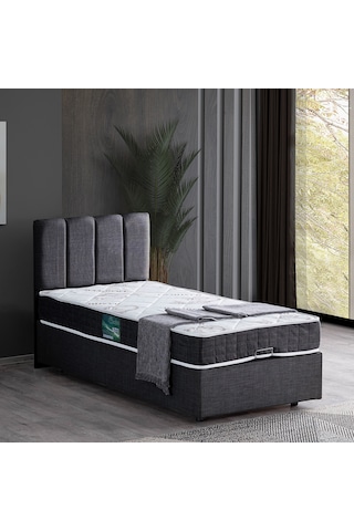 Baza, 90x190 cm Defne Baza+ Başlık + Comfort Yatak Seti, Antrasit