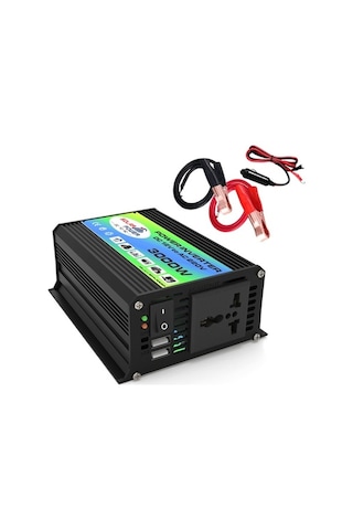 Wondernest Tang I Nesil 12v - 110v 3000w Çift Usb'li Akıllı Araç İnvertörü Siyah