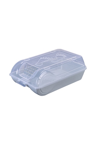 Youmex Mavi Şeffaf Klipsli Ayaklık Kutusu - Konforlu Depolama, Ev Ve Ticari Kullanım İçin, Katlanabilir Ve Stabil