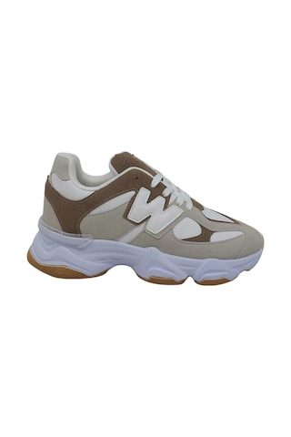 Zerhan 7040 Unisex Vizon Bağcıklı Kalın Taban Spor Ayakkabı