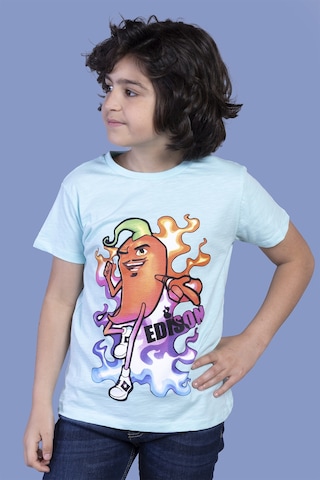 Toontoy Kids Toontoy Erkek Çocuk Acı Biber Baskılı Tişört Su Yeşili