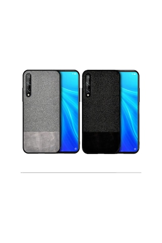 Microcase Huawei P Smart S Fabrik Serisi Kumas & Deri Desen Kilif 447039107