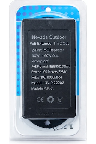 Apronx Nvd-2202 10/100/1000 1 In 2 100m Gigabit Poe Repeater Extender