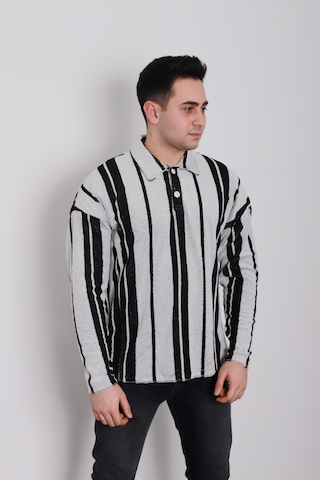 Fk Fashion Fkfashion Polo yaka sweatshirt22FK01013 Siyah