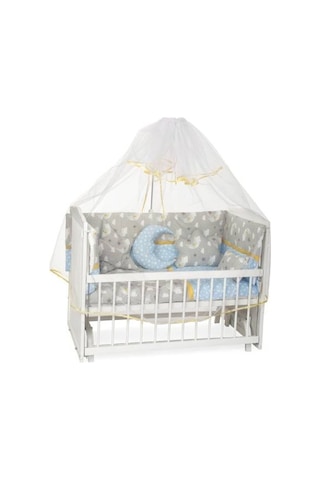 Hugoy Bebek beşik cibinliği ve demiri, cibinlik ince sarı