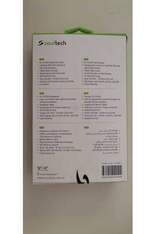 Soultech SC180B-I 20 W QC/3.0 USB-A To Lightning Seyahat Şarj Aleti Beyaz