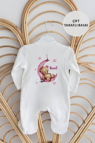 Lilabio %100 Organik Isme Özel Isimli 10lu Hastane Çıkışı Ayıcık Ekru