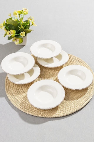 Antiquing Krem 6'lı Çay Tabağı Diğer