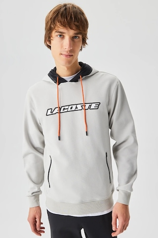 Lacoste Regular Fit Ayarlanabilir Kapüşonlu Baskılı Gri Erkek Sweatshirt Gri