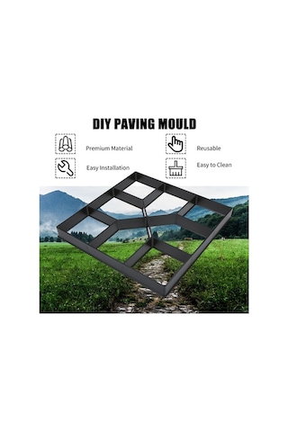 Ulzyvf Bahçe Döşeme Dıy, Taş Renkli Kare Kalıp, Reedark Malzeme - Abs Çok Renkli