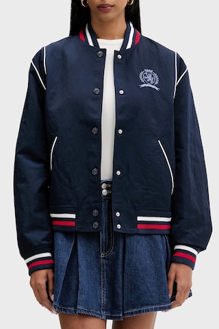 Tommy Jeans Kadın Logolu Regular Fit Kolej Yaka Bomber Ceket/mont Mont Dw0dw22919 C1g Lacivert