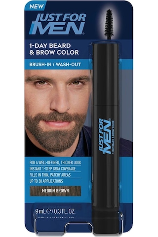 Just For Men 1 Günlük Geçici Sakal ve Kaş Boyası 9 ML 0.1 Orta Kahverengi