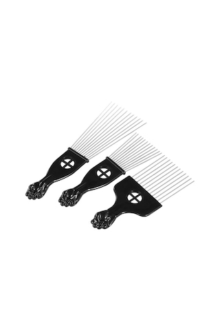 Mufunye Saç Şekillendirme Seti - 3'lü Metal Afro Tarak, Kıvırcık Saçlar İçin