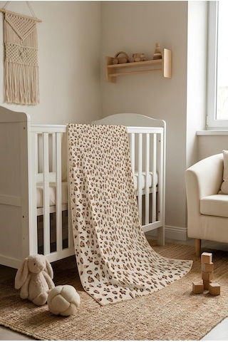 Leopar Desenli Soft Touch Termal Bebek Battaniyesi Cbt0009 Renkli