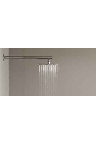 Aqua Bagno Largo Tepe Duşu 20x20 Cm. ,duvardan Duş Kolu 42,5 Cm. Paslanmaz Krom - 2 Parça Set Krom