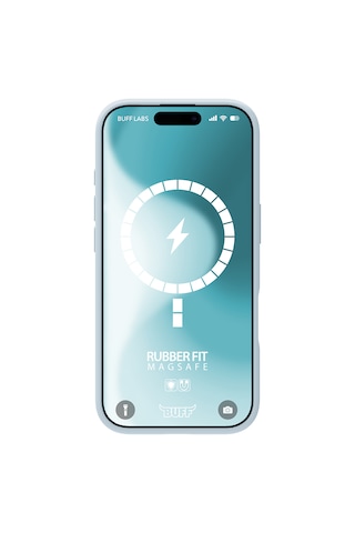 Apple Uyumlu iPhone Buff 16 Magsafe Rubber Fit Silikon Kılıf Light Blue